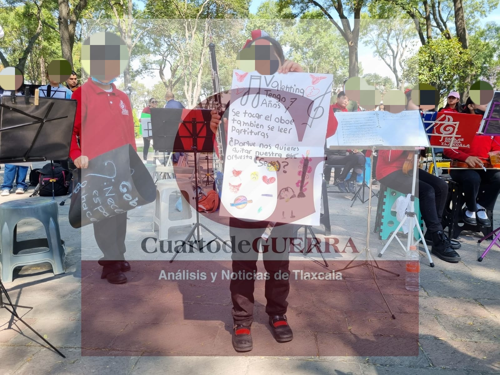 Protestan por cierre de la escuela de música, en Apizaco